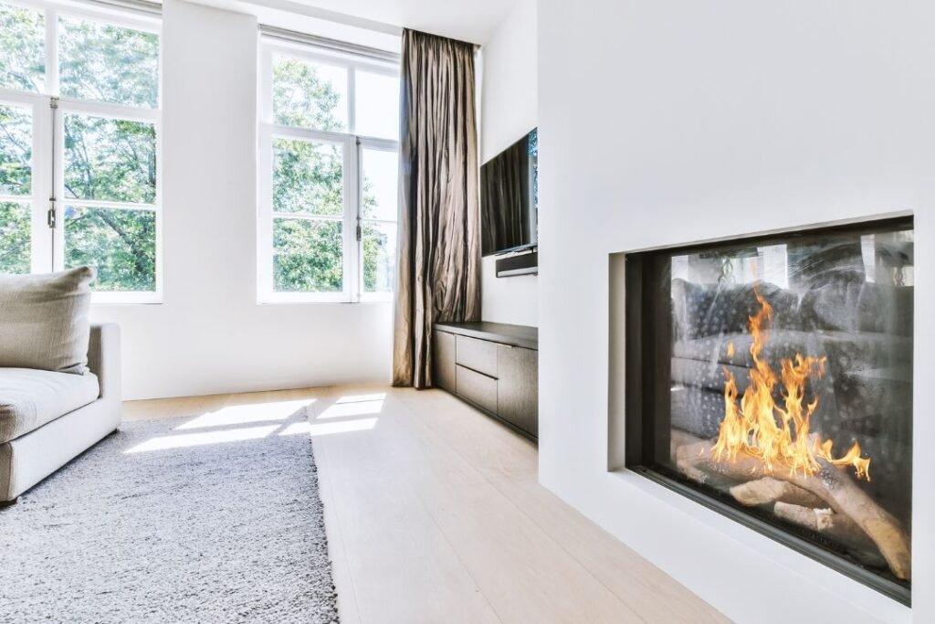 ensure that the fireplace is far from combustible materials