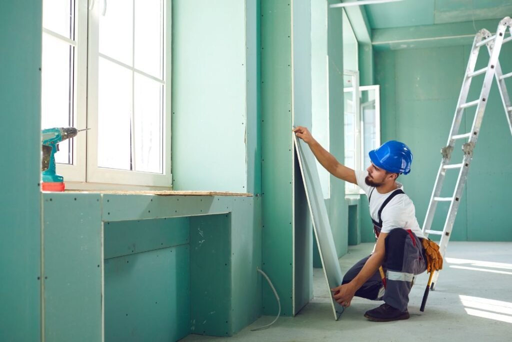 install fire-resistant plasterboard