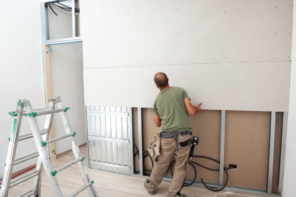 install plasterboards in ceilings and walls