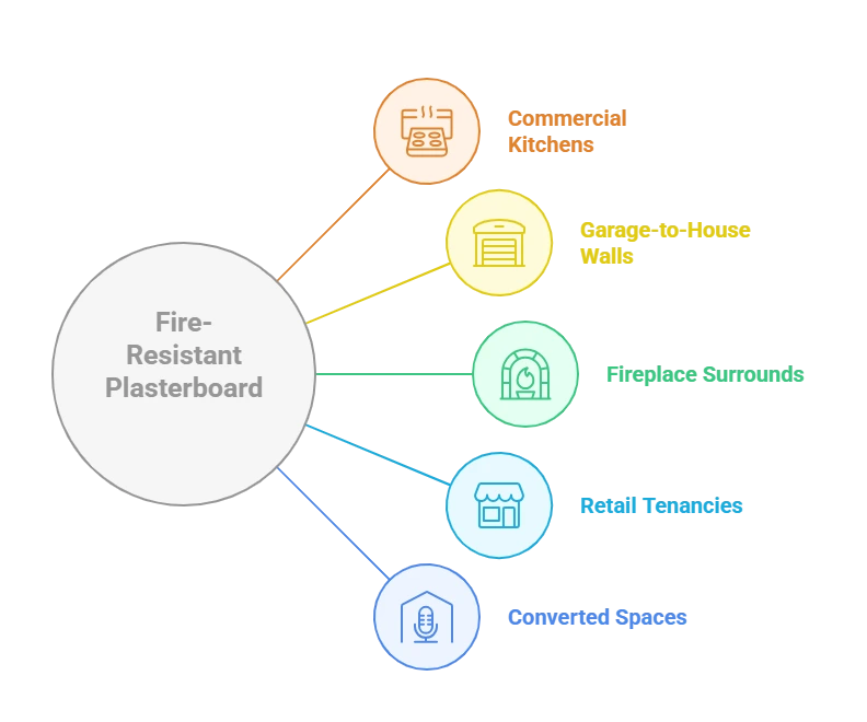 Where to install fire-rated plasterboard