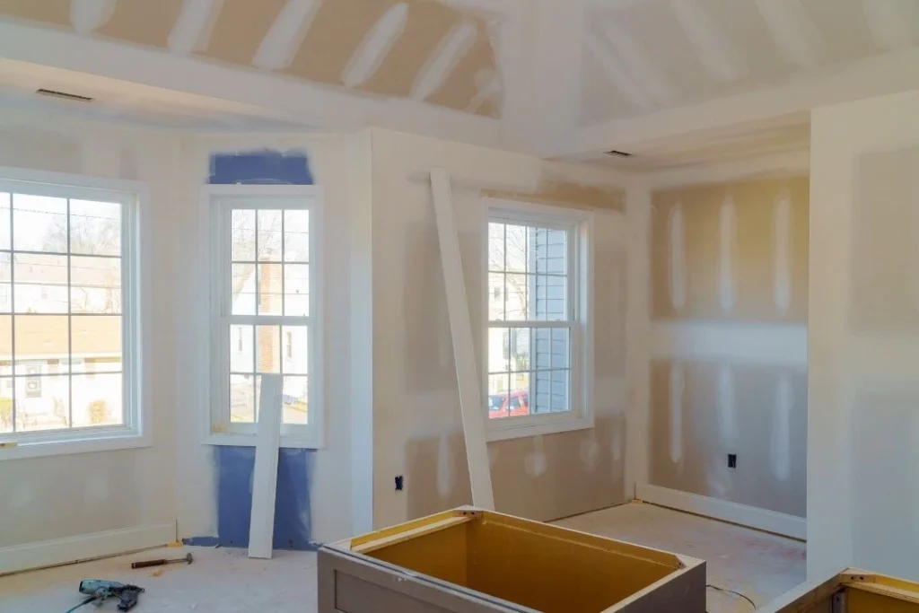 Plastering key areas of a room