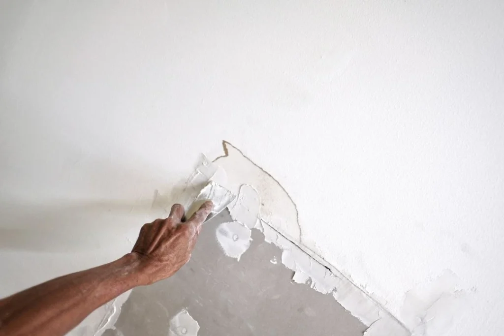 Repairing a damaged ceiling