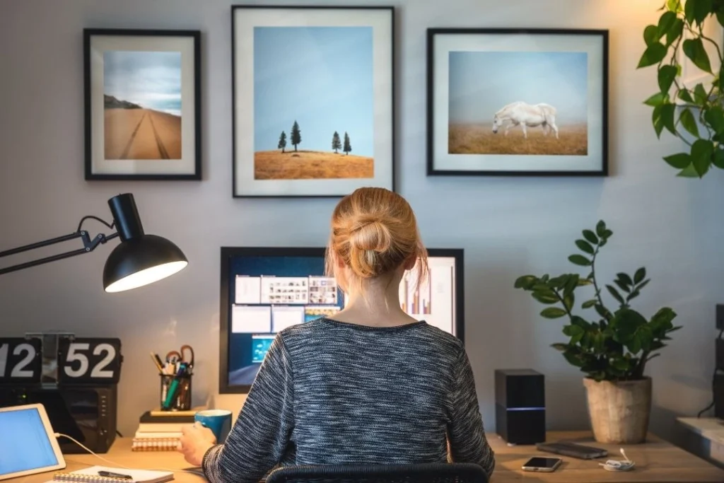 Woman working from home