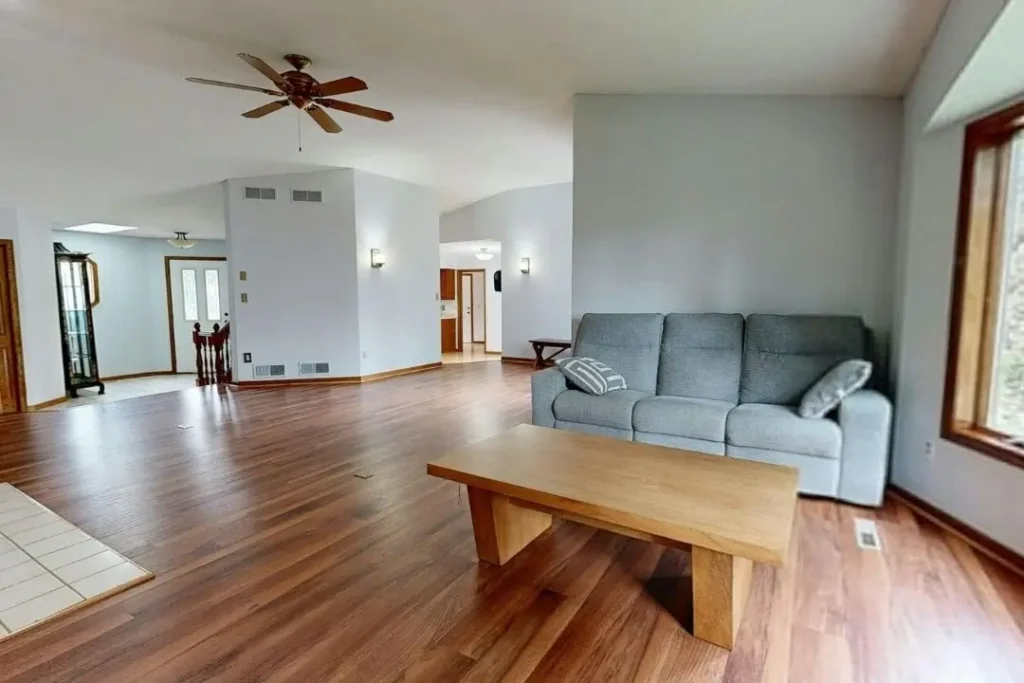 modern living room with finished walls